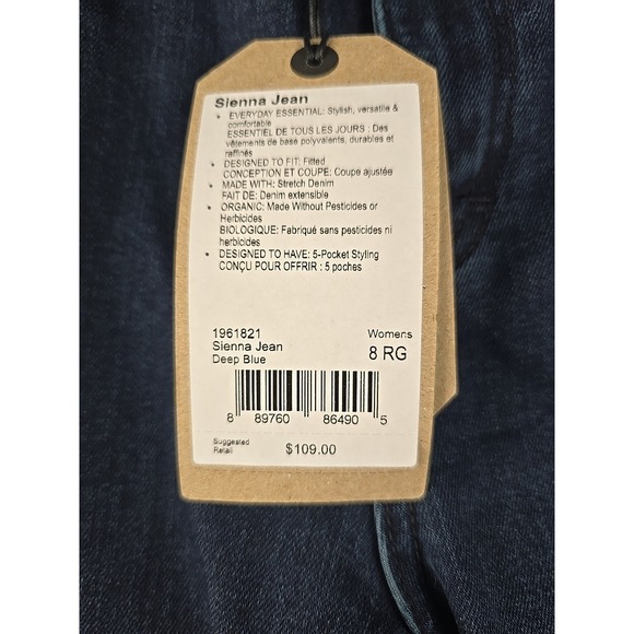 prAna Sienna Jeans Skinny Stretch Womens Size 8 Deep Blue Denim Fitted - Picture 5 of 11